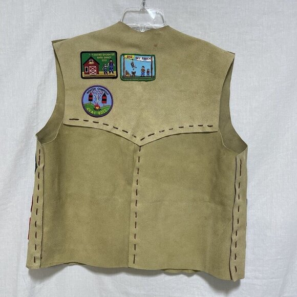 YMCA Indian Guides Adult Leather Vest Patches 2008-2012 Patches Badges Suede - Picture 6 of 7